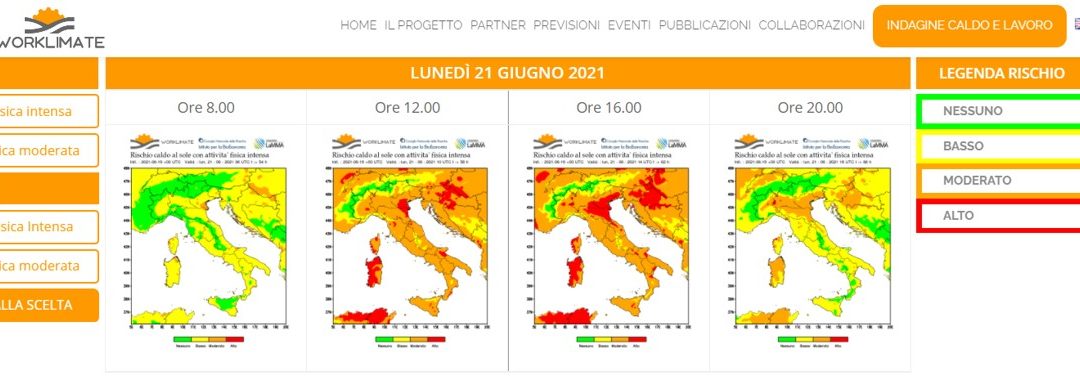 Lavoratori a rischio caldo in pianura padana, Sicilia, Sardegna e zone interne centro Sud