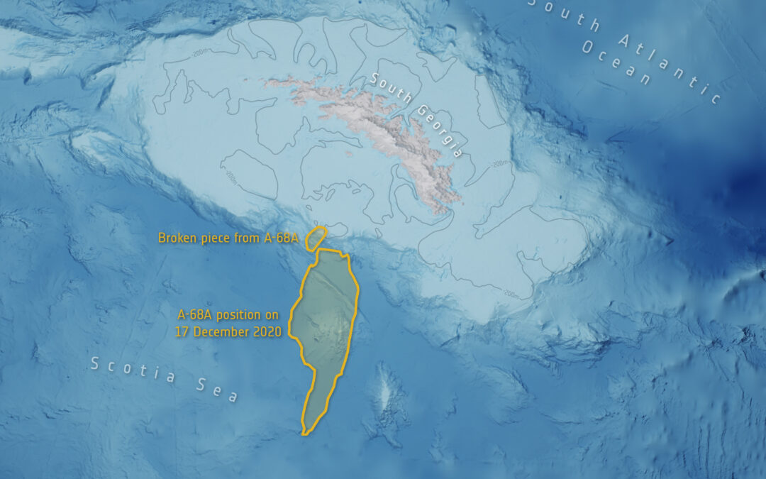 Scienza: il mega iceberg A-68 ha rilasciato 152 miliardi di tonnellate di acqua dolce