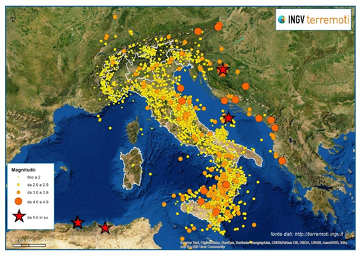 Nel 2021 più di 16mila terremoti hanno fatto tremare l’Italia