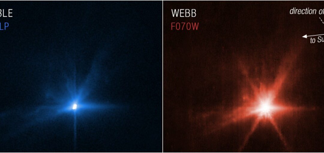 Missione Dart, le immagini catturate da Webb e Hubble