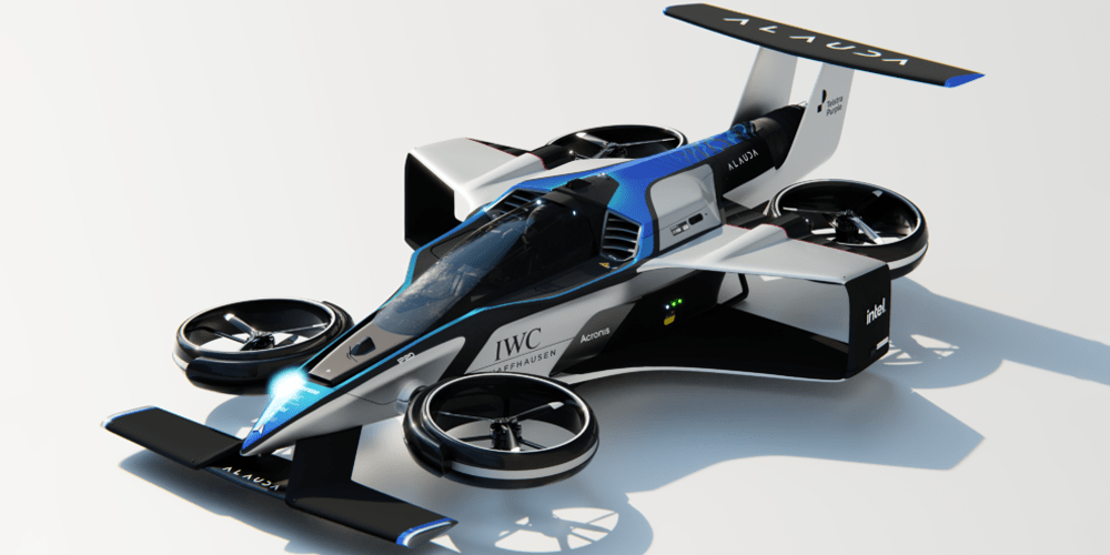 Alauda presenta auto a idrogeno volante con equipaggio da corsa