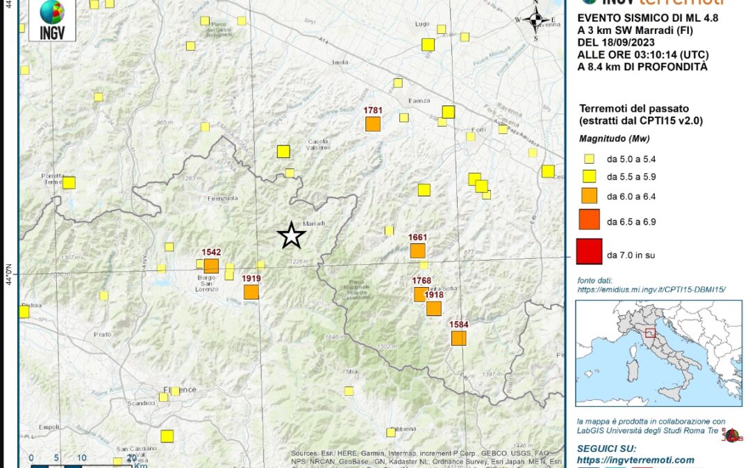 Terremoto Toscana: INGV, epicentro in zona ad alta pericolosità sismica