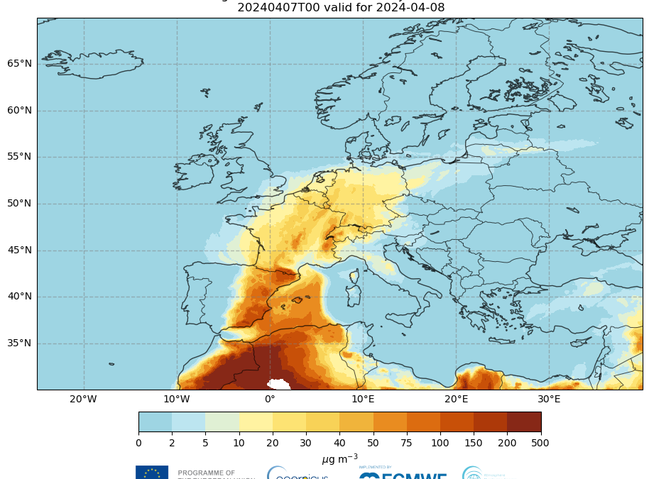 Copernicus: nuova ondata di polvere del Sahara in arrivo sull’Europa