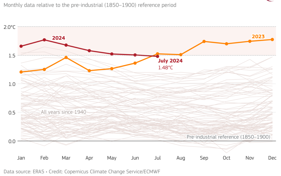 Copernicus: luglio 2024 il secondo mese più caldo mai registrato a livello mondiale