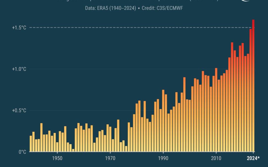 Copernicus: il 2024 sarà quasi certamente l’anno più caldo e il primo anno sopra 1,5°C