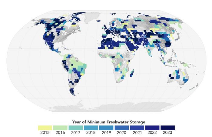 Satelliti NASA scoprono brusco calo dei livelli di acqua dolce