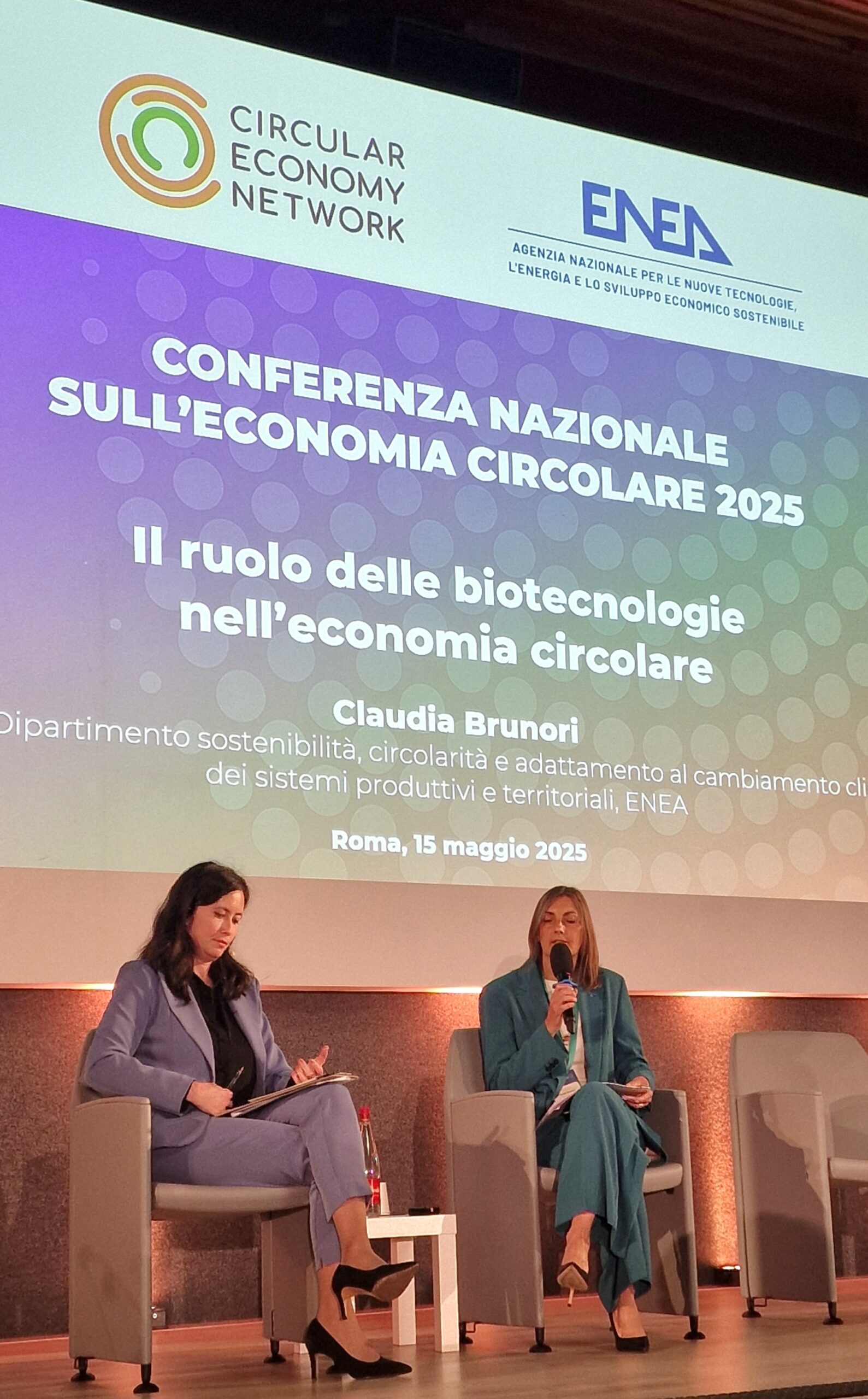 Claudia Brunori (ENEA) alla conferenza sull’economia circolare.