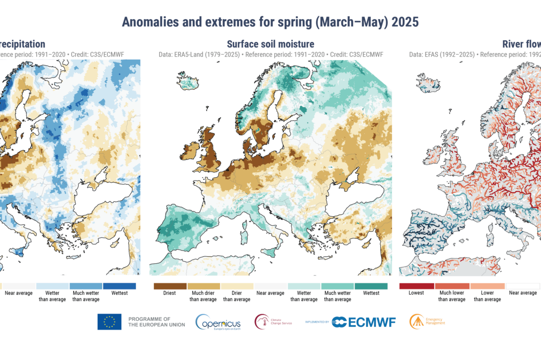 Copernicus: primavera eccezionalmente secca in alcune parti dell’Europa nord-occidentale