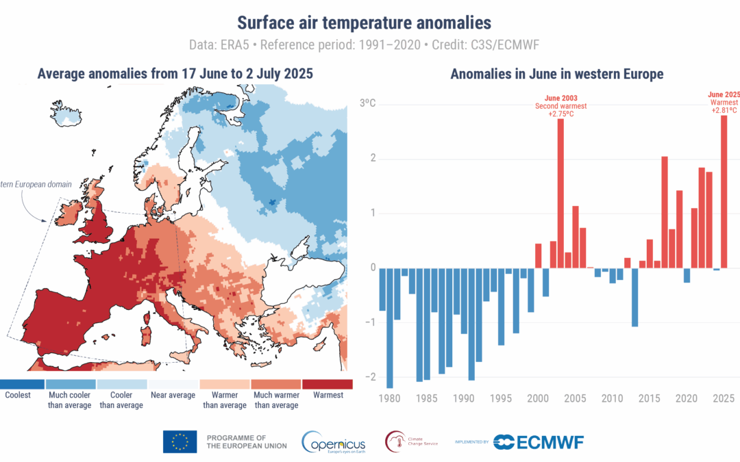 Copernicus: terzo giugno più caldo al mondo